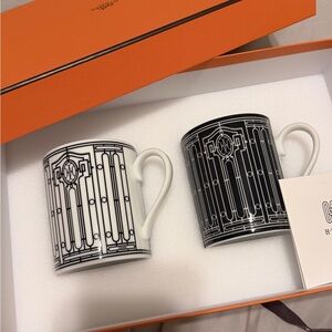 Hermes h deco set 2 mugs